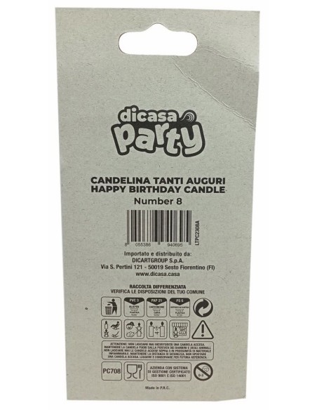 Dicasa Candelina Buon Compleanno - Numero 8